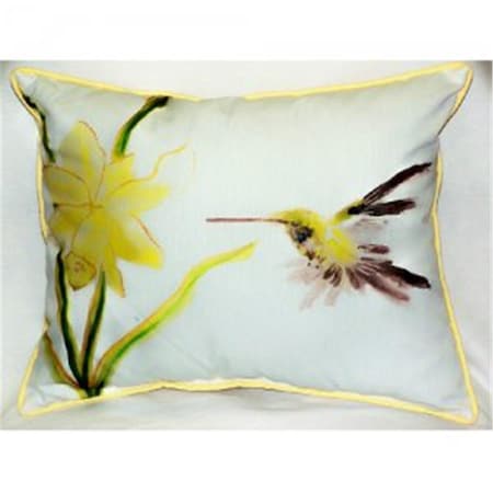 Yellow Hummingbird Throw Pillow- 22 X 22 In.